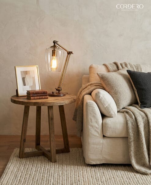 Alternative view of Leora Aged Brass Table Lamp