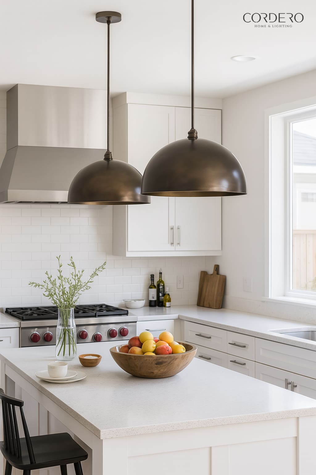 Smooth Bronze Dome Pendant Light Fixture Cordero Home Lighting