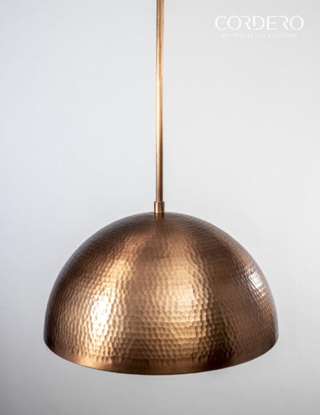 Copper Hammered Dome Pendant Light - Cordero Home & Lighting
