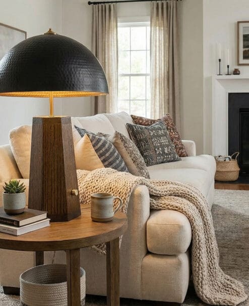 Alternative view of Sonerro Hammered Dome Table Lamp