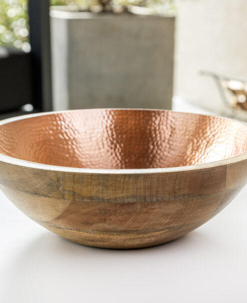 Set Of 2 Gold Hammered Metal Bowls Decorative Trays Decor Display