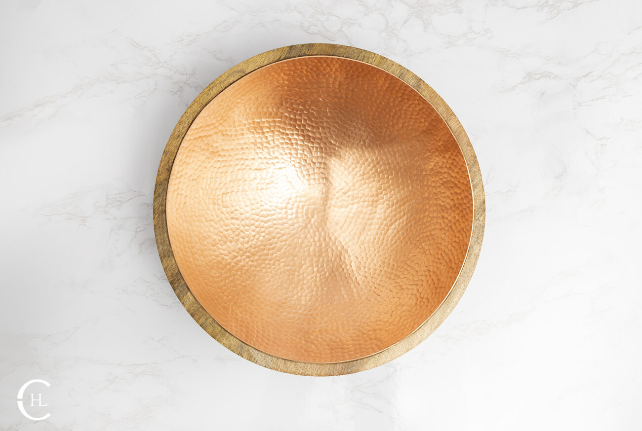 Set Of 2 Gold Hammered Metal Bowls Decorative Trays Decor Display