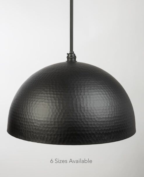 Black Hammered Dome Pendant Light