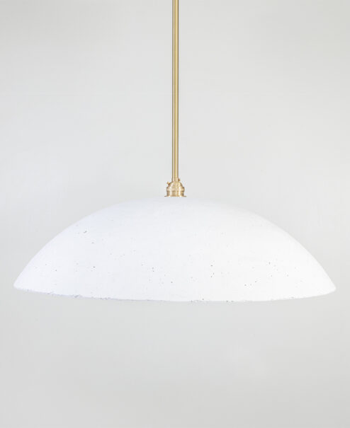 White Concrete Dome Pendant