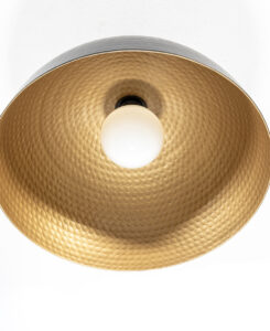 Black Hammered Dome Flush Mount Light