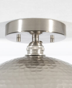 Brushed Nickel Hammered Flush Mount