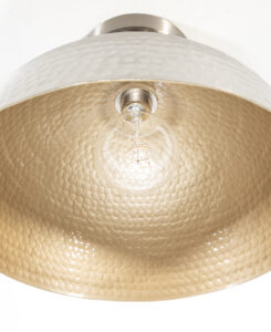 Brushed Nickel Hammered Flush Mount
