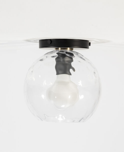 Lumière Globe Shade Flush Mount Light Fixture - Dimple