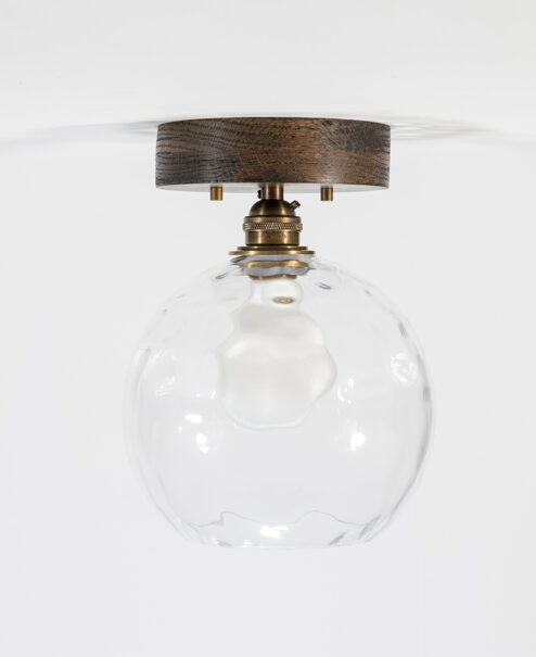 Luna Wood Semi-Flush Mount Light Fixture - Dimple