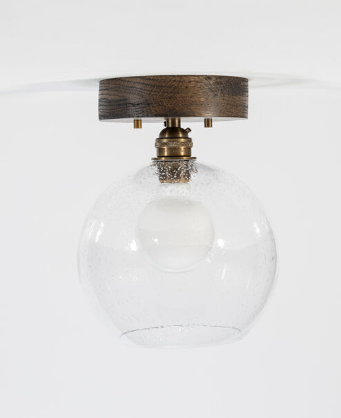 Luna Wood Semi-Flush Mount Light Fixture - Seeded
