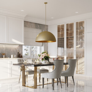 Brushed Brass Hammered Dome